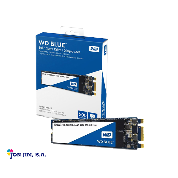 Disco Duro Solido M.2 2280 500GB WD Blue (WDS500G1B0B) JON JIM,
