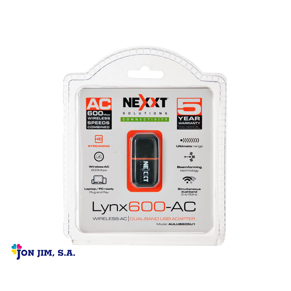 Adaptador USB WiFi Nexxt Lynx 600-AC (AULUB605U1) - JON JIM, SA