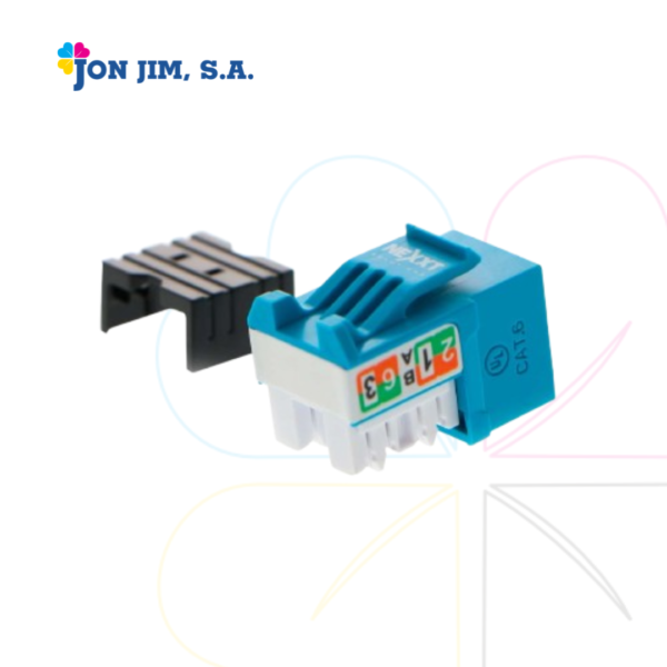 Conector RJ45 CAT 6 Hembra Azul