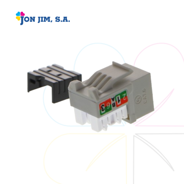 Conector RJ45 CAT 6 Hembra Gris